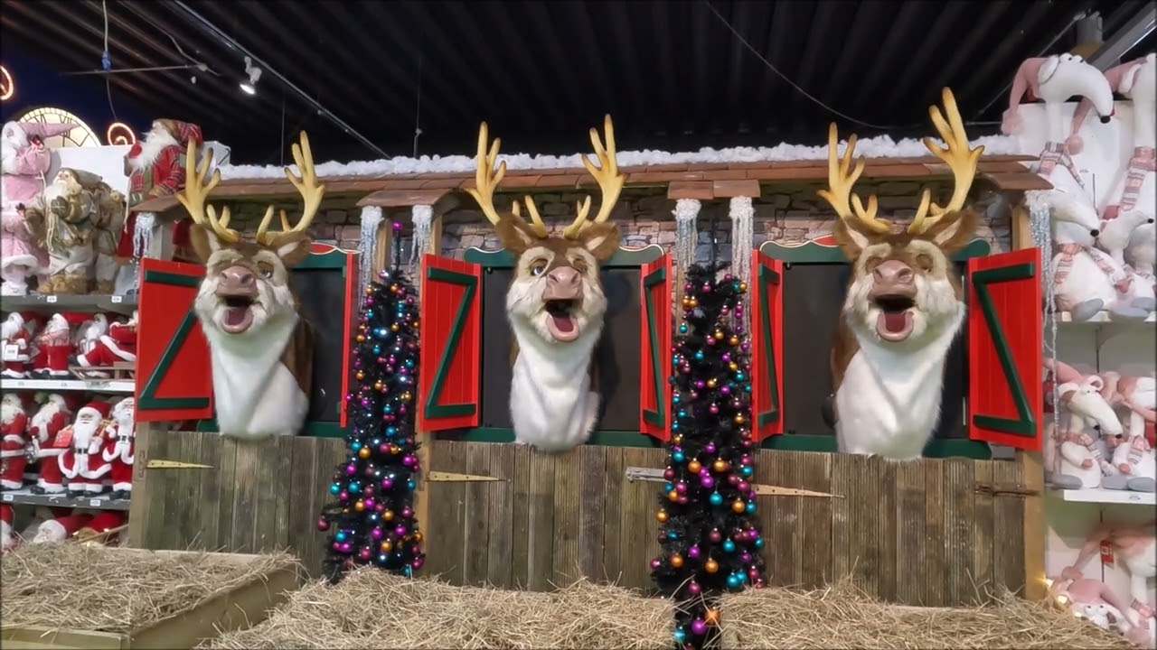 Reindeer Animatronics Singing Christmas Songs - Busy Bee Garden Centre - Ryde, Isle Of Wight - 2022