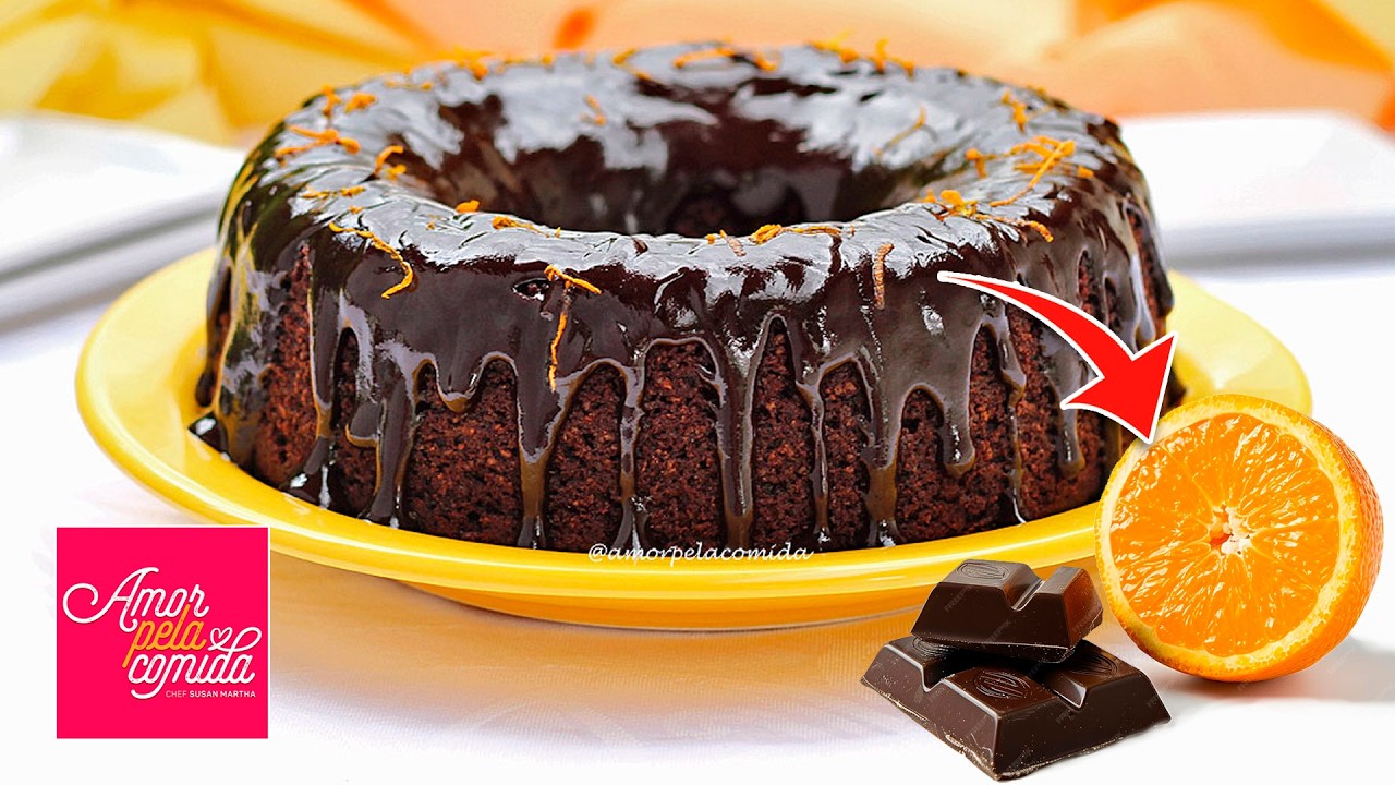 Bolo de Chocolate Fofíssimo com Laranja (Sem Trigo) – Fácil e Delicioso! 🍫🍊