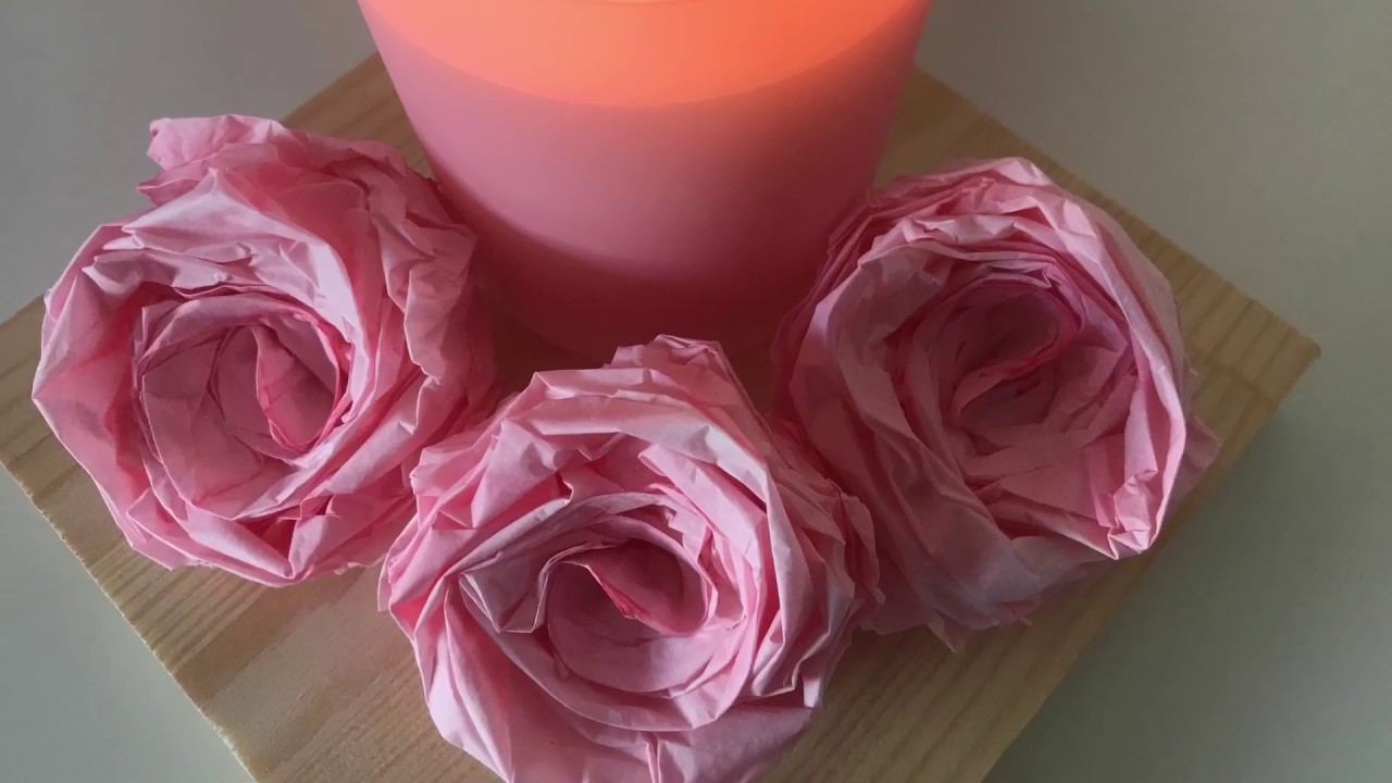 DIY: es soll rosa Rosen regnen :))... Rosen aus selbst eingefärbten Butterbrotpapier, / Deko Jana
