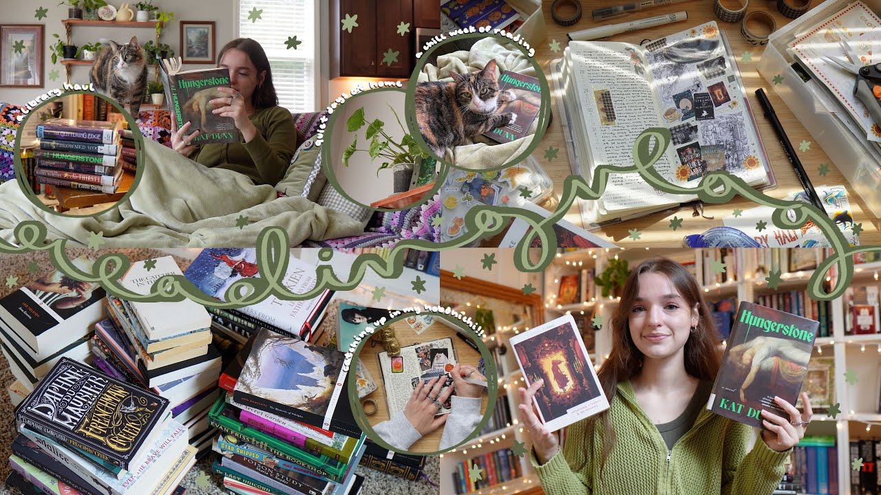READING VLOG | reading, journaling, library haul + finally updating my hobonichi!!