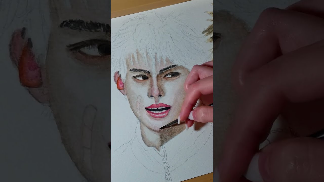 Drawing James from Cortis with Watercolor & Acrylic