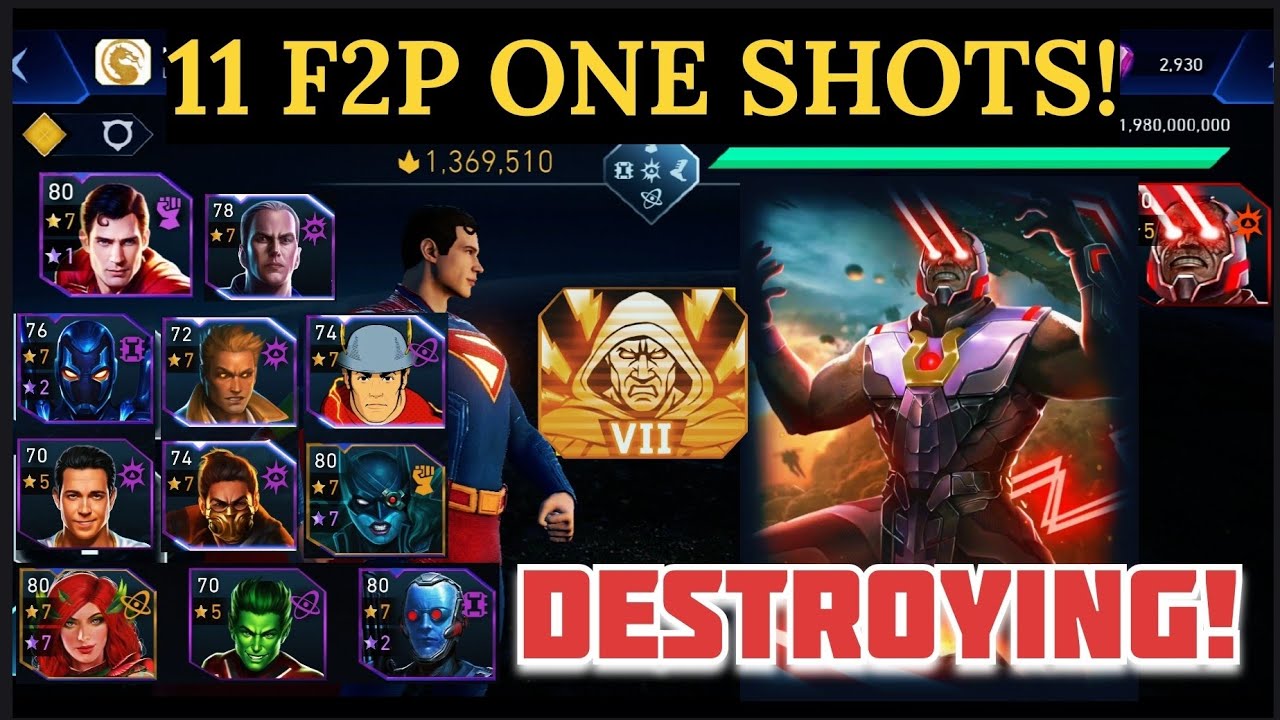 DESTROYING Boss DARKSEID!🔥 11 F2P ONE SHOTS H7 Ancient Judgment Solo Raid in Injustice 2 Mobile