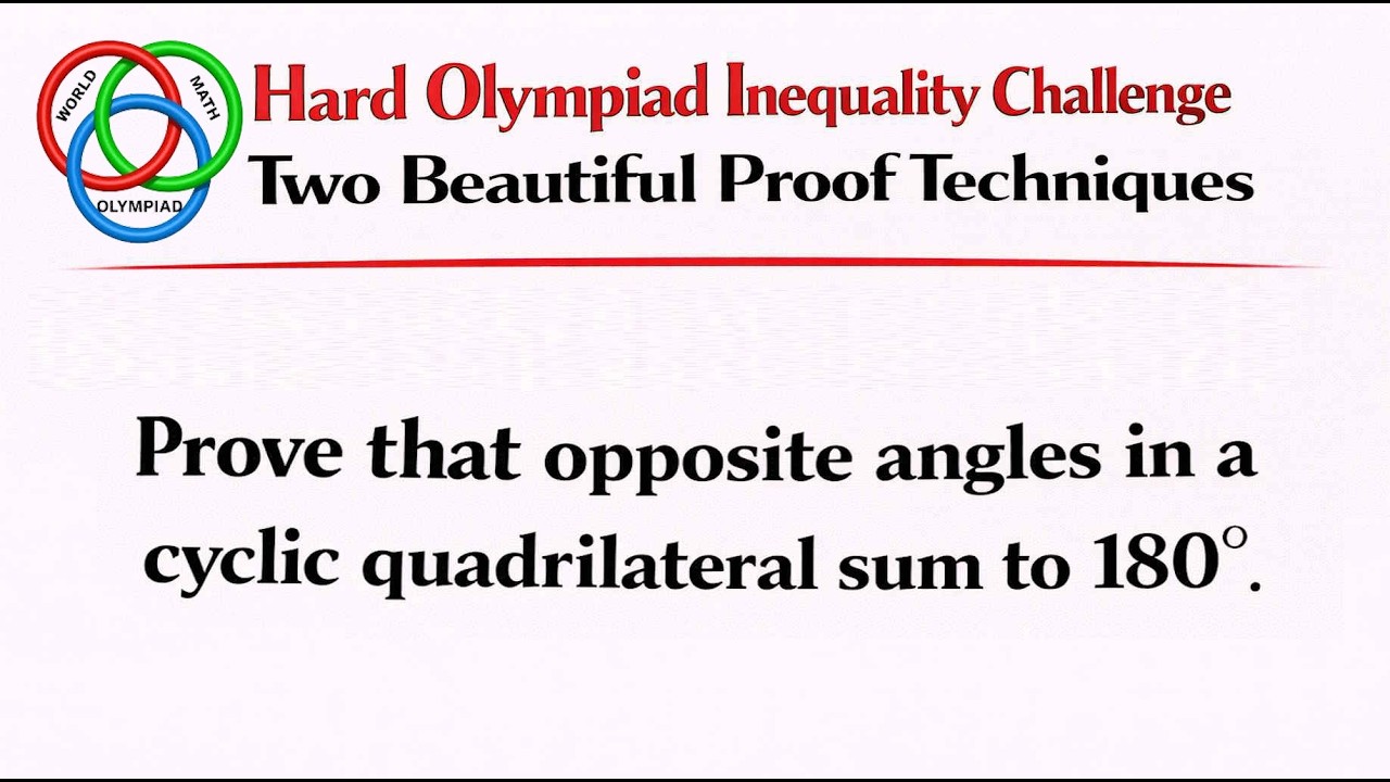 Can You PROVE Cyclic Quadrilateral Angles Add Up To 180°?