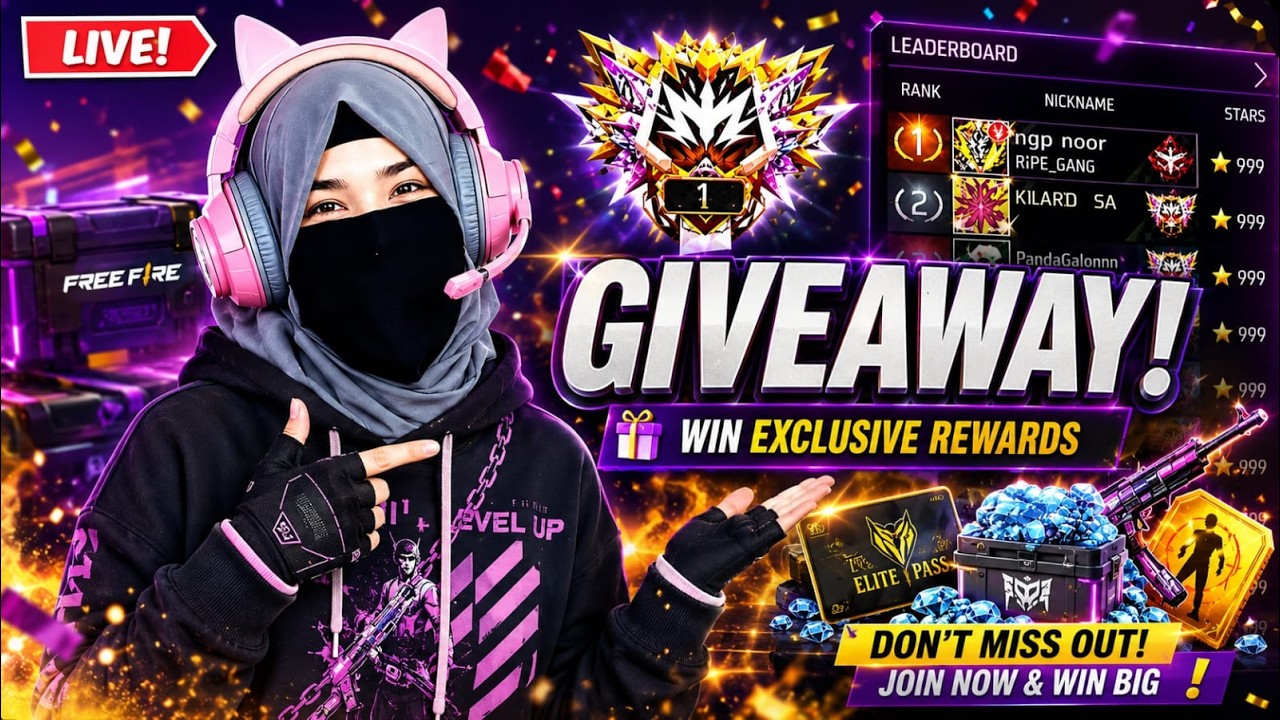 Giveaway 🎁 | Free Fire LIVE Pakistan 🇵🇰 | Pakistani Hijabi Gamer Girl With Facecam 🎮 | NEW CHANN