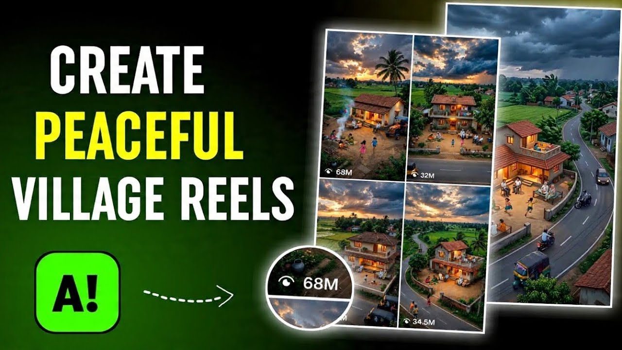 CREATE Peaceful Village Reels with AI in 1 Click 🤖🌾 | No Editing Skills Needed