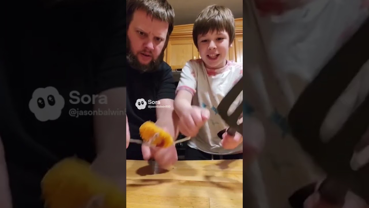 me and dad vs a chicken nugget