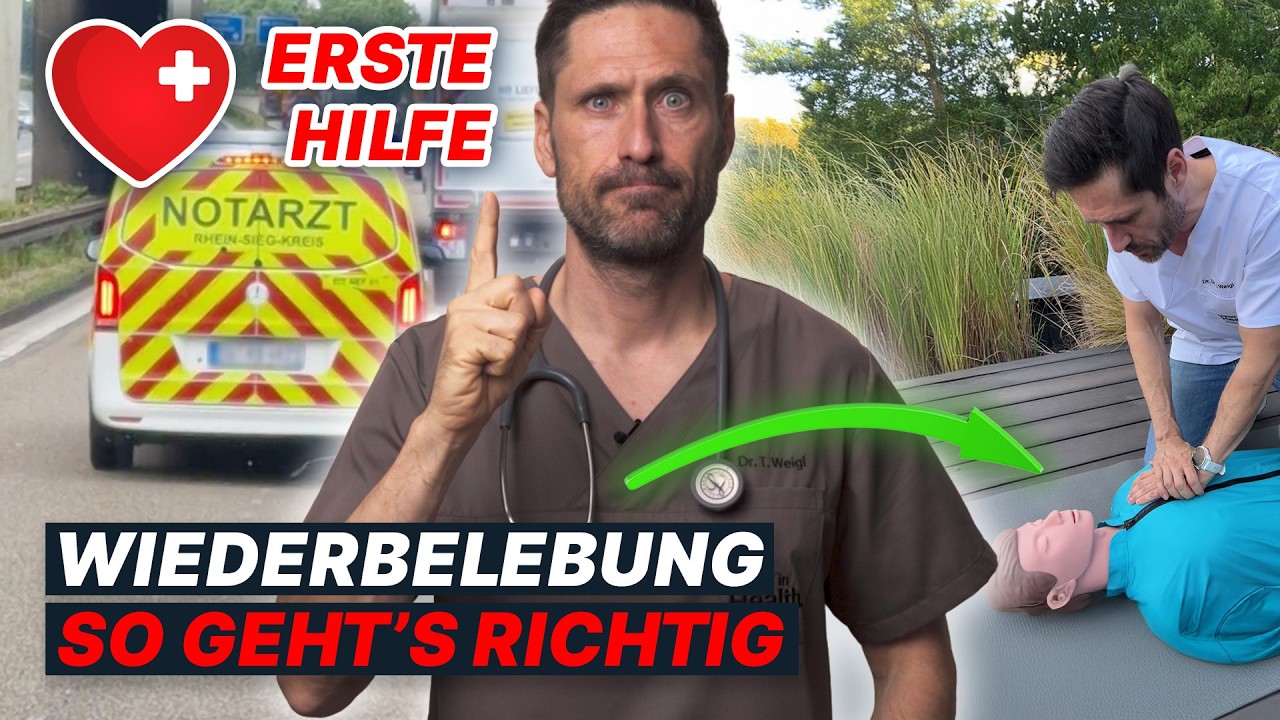 Reanimation bei Herzstillstand: Prüfen, Rufen, Drücken! Erste Hilfe Kurs für Alle