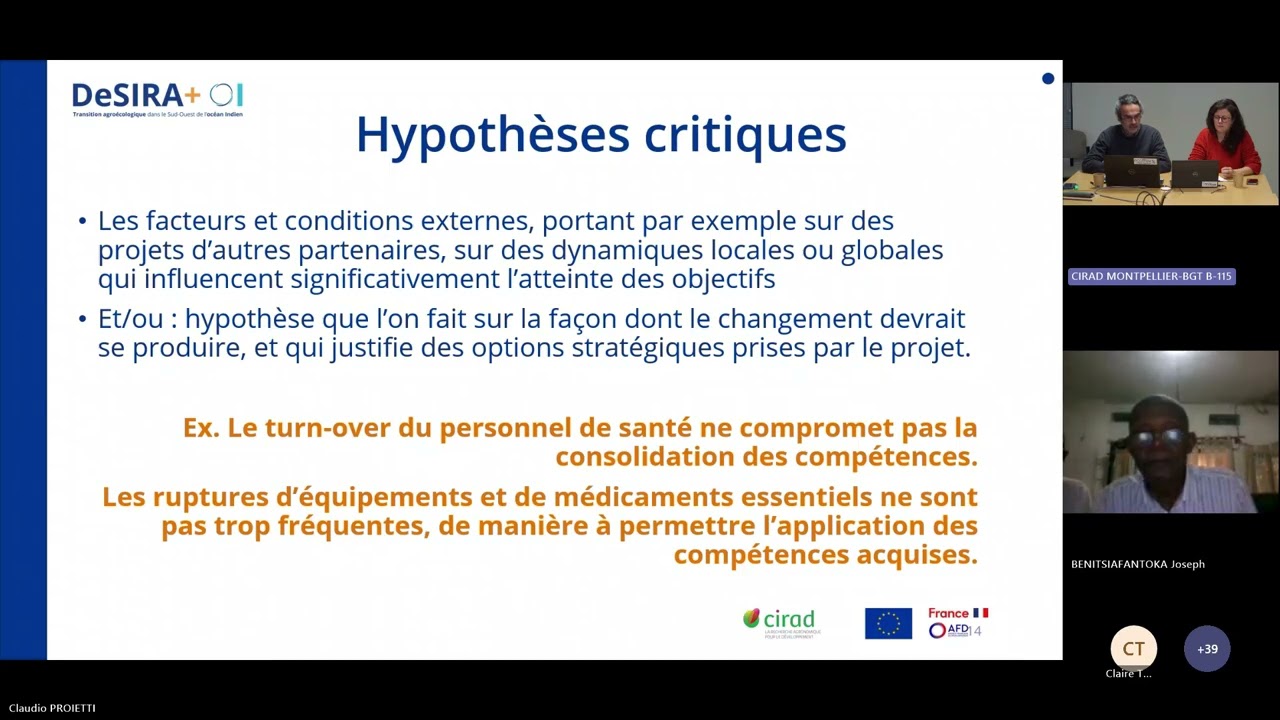 Projet DeSIRA+OI : Webinaire de support sur le cadre logique Technique du 17-02-2026