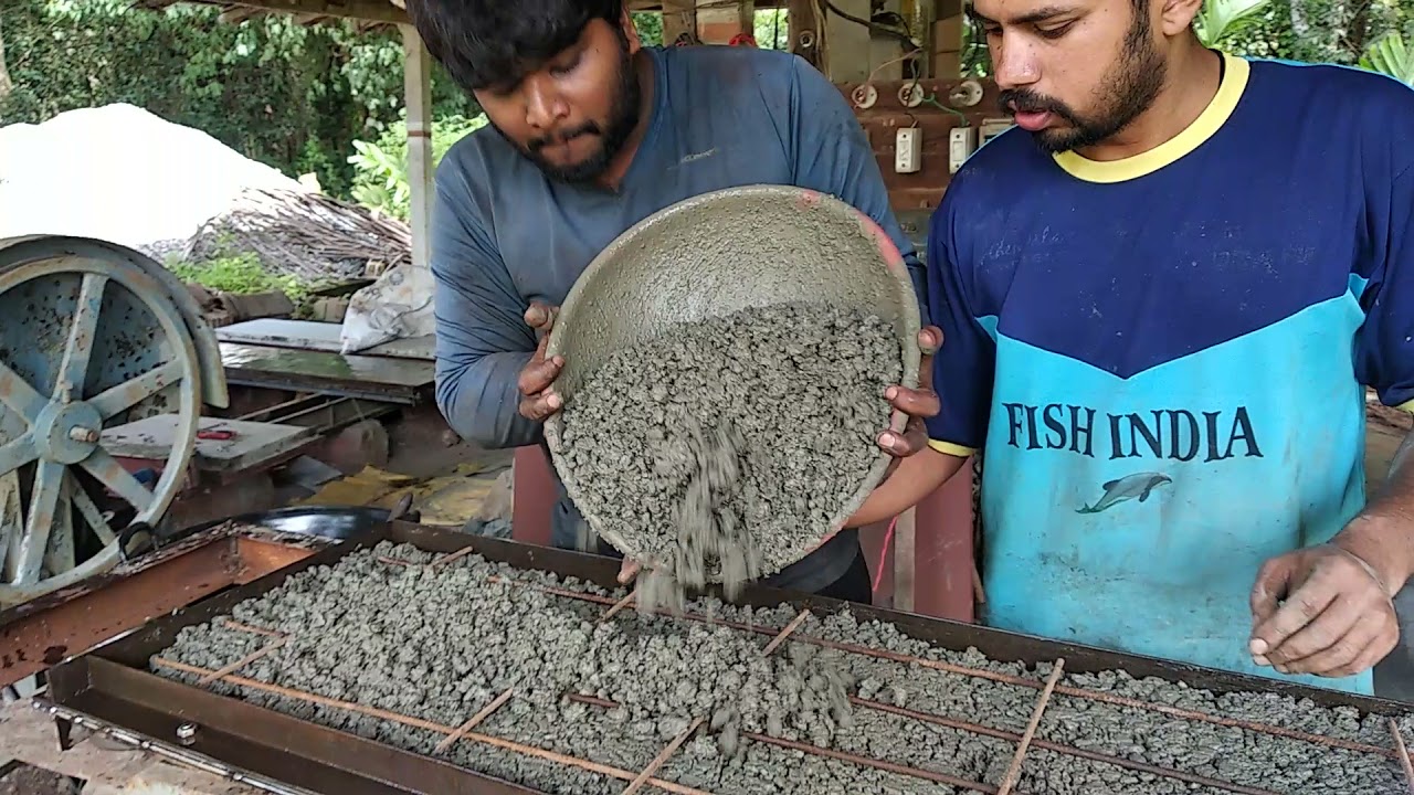 compound wall making with vibrator machine