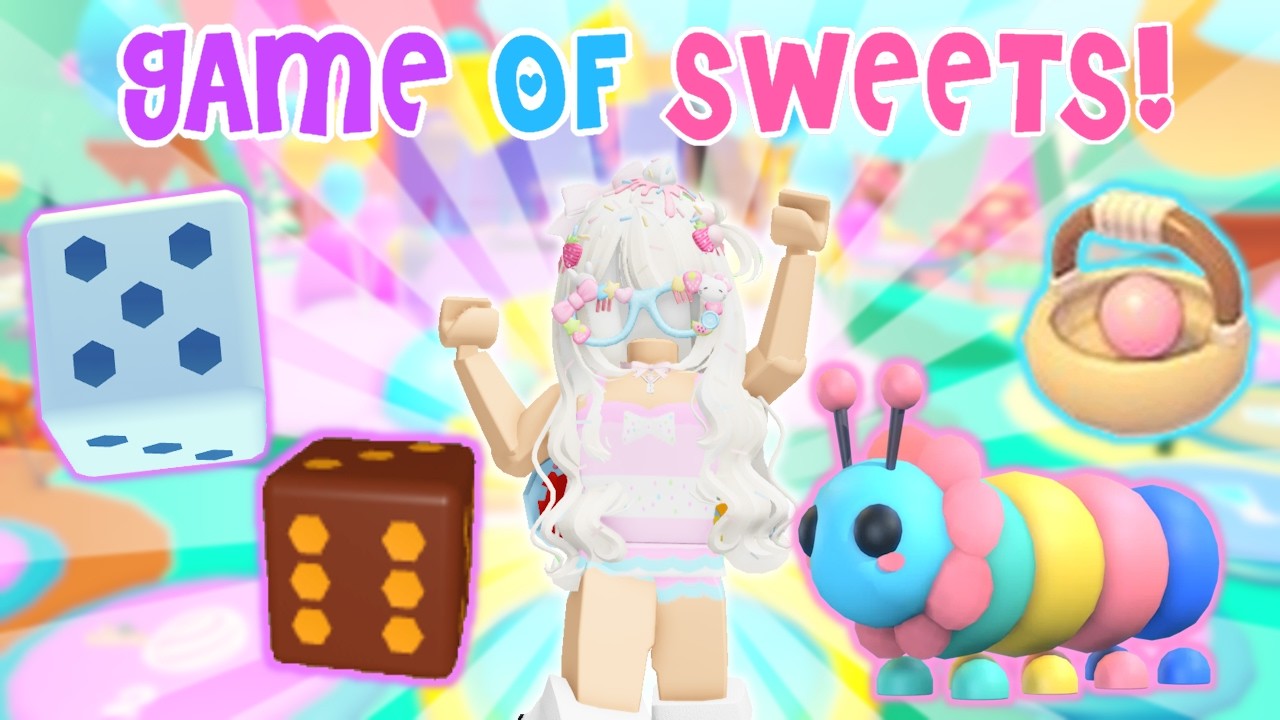 Playing Game of Sweets! Gumball Caterpillars | Adopt Me Roblox Sugarfest Update Board Game | Riivv3r