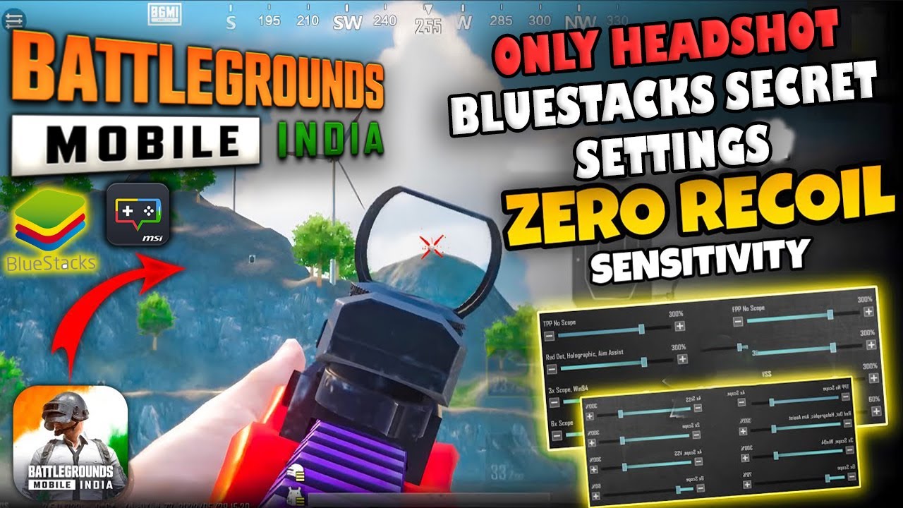 BGMI  Bluestacks Hidden Sensitivity Settings - Easy Recoil Control