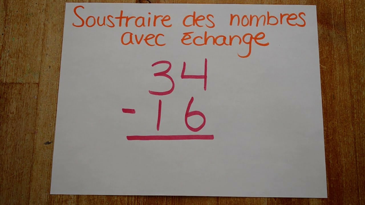 Mathématique-soustraire avec échange (dessin)