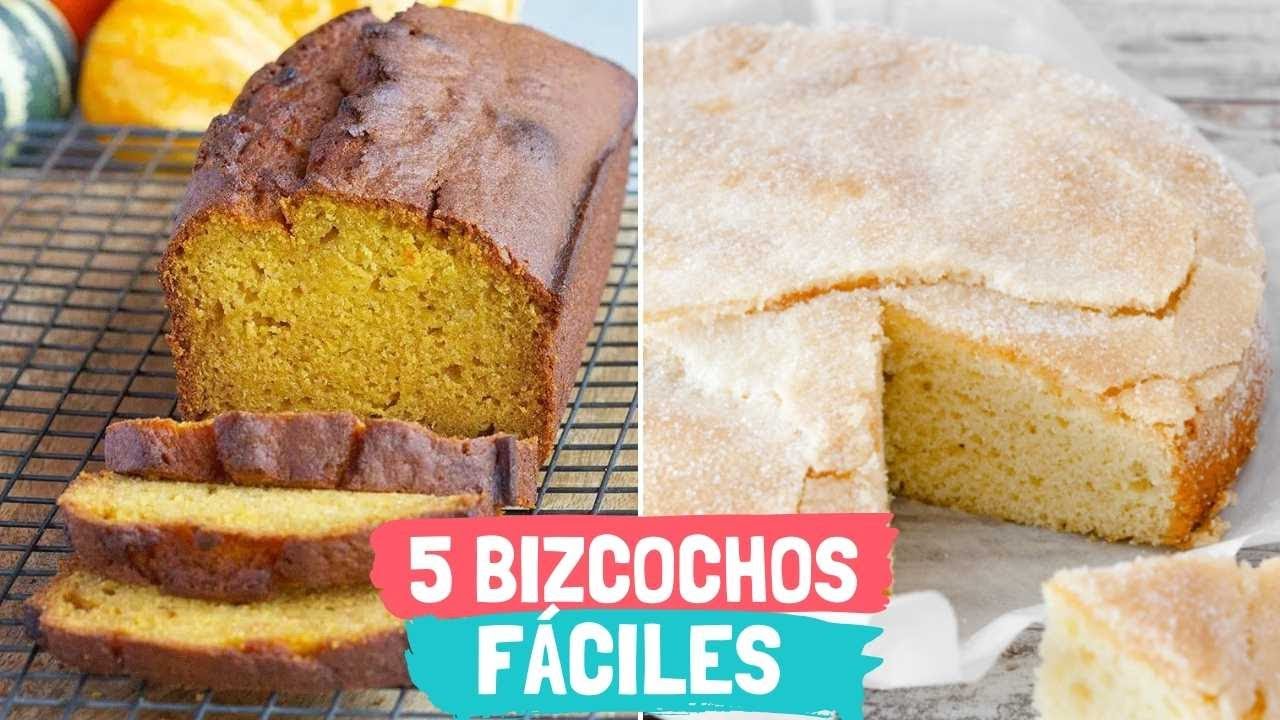 🍰 5 Bizcochos FÁCILES y RÁPIDOS en 5 MINUTOS | Recetas Irresistibles