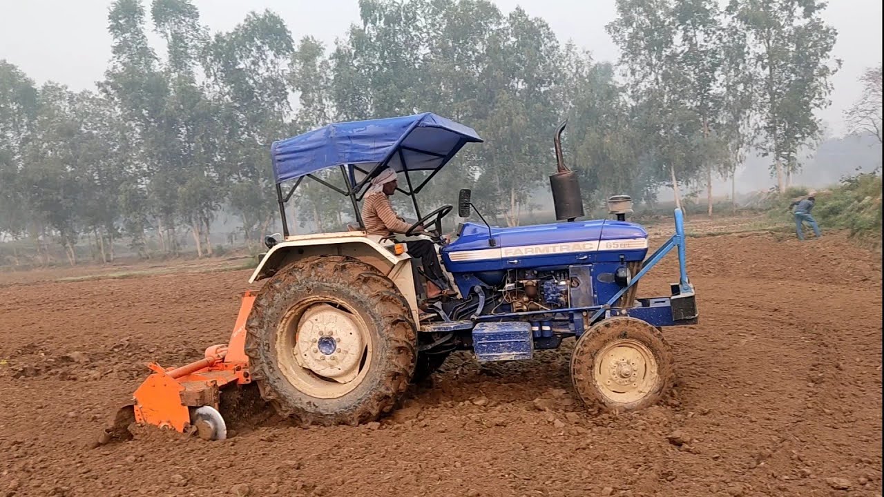 7ft. Rotavator छोटा पड़ गया।Farmtrac 65 epi parformance and💪 power, किसान बोला अब मैं बहुत खुश हूं।👍