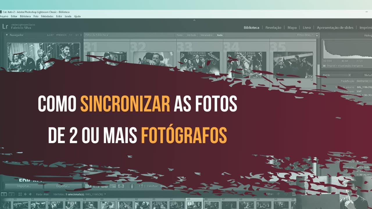 Como sincronizar as fotos de 2 ou mais fotógrafos no evento.