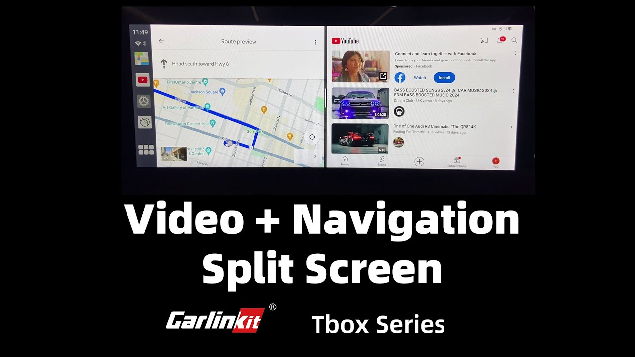 CarlinKit Tbox Video + Maps, Split Screen Methods