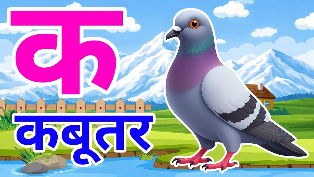 क से कबूतर, अ से अनार a se anaar k se kabutar I Hindi varnmala I ABCD क से कबूतर अ से अनर, for kids