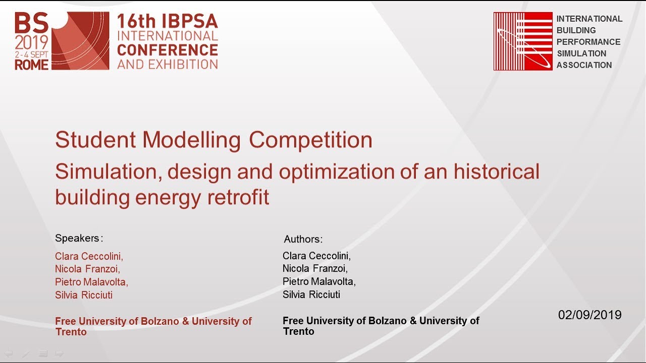 IBPSA Education Webinar: PENTATHLON, BS2019 Student Modelling Competition