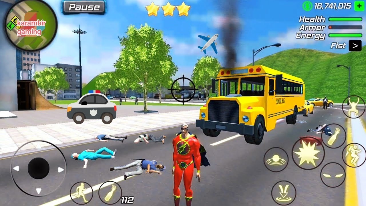 Amazing Iron Hero Gangster Crime City - School Bus Driving in Open World - Android Gameplay