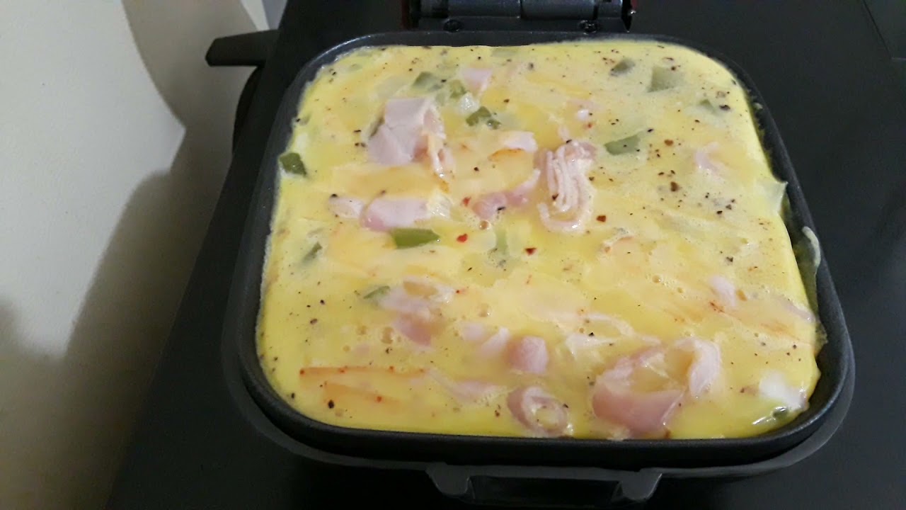 Dash Egg Bite Maker: Ham & Chipotle Gouda Cheese Green Peppers And Onions Omelet