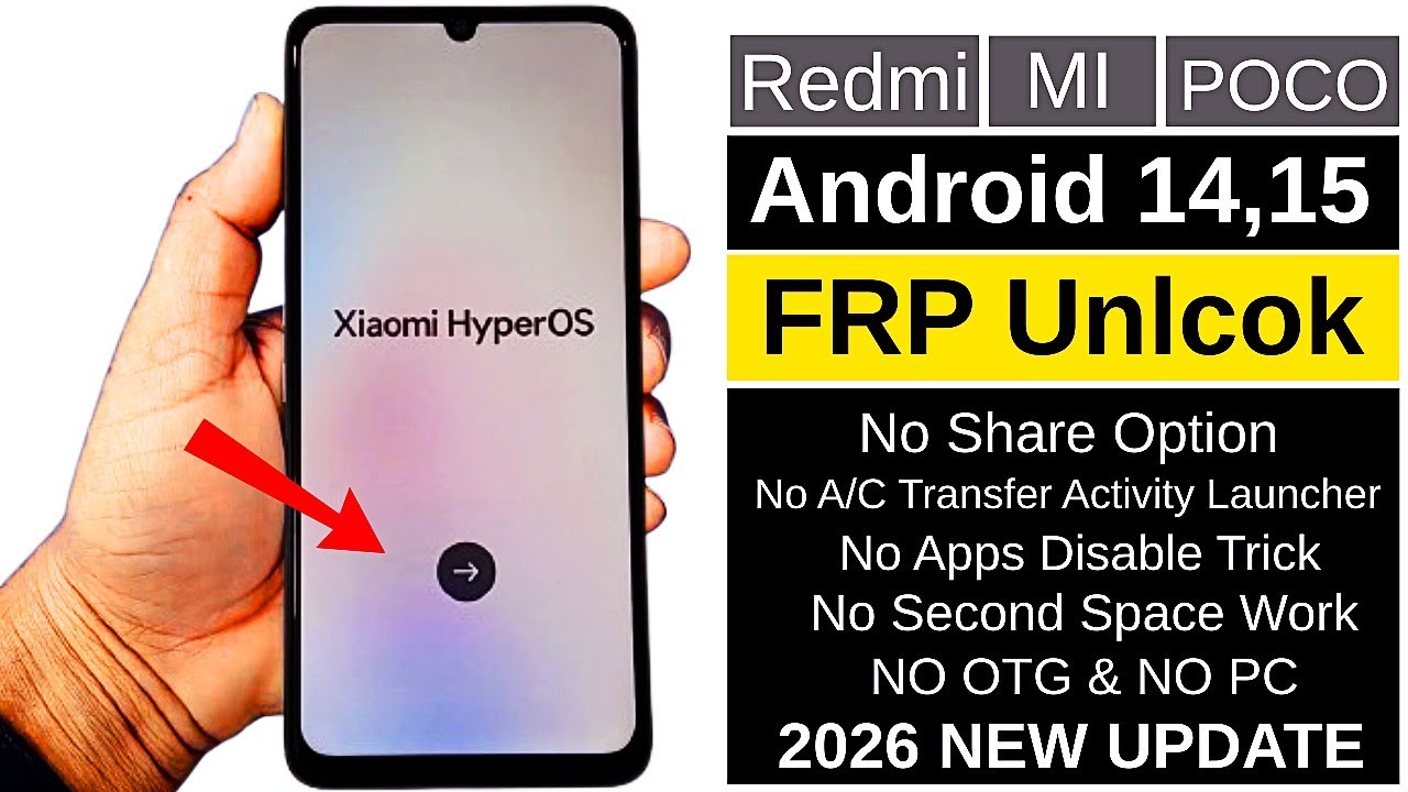 Xiaomi FRP Bypass 2026 🔓 | Redmi / POCO / Mi Google Account Remove - No Share Option Open (No PC)