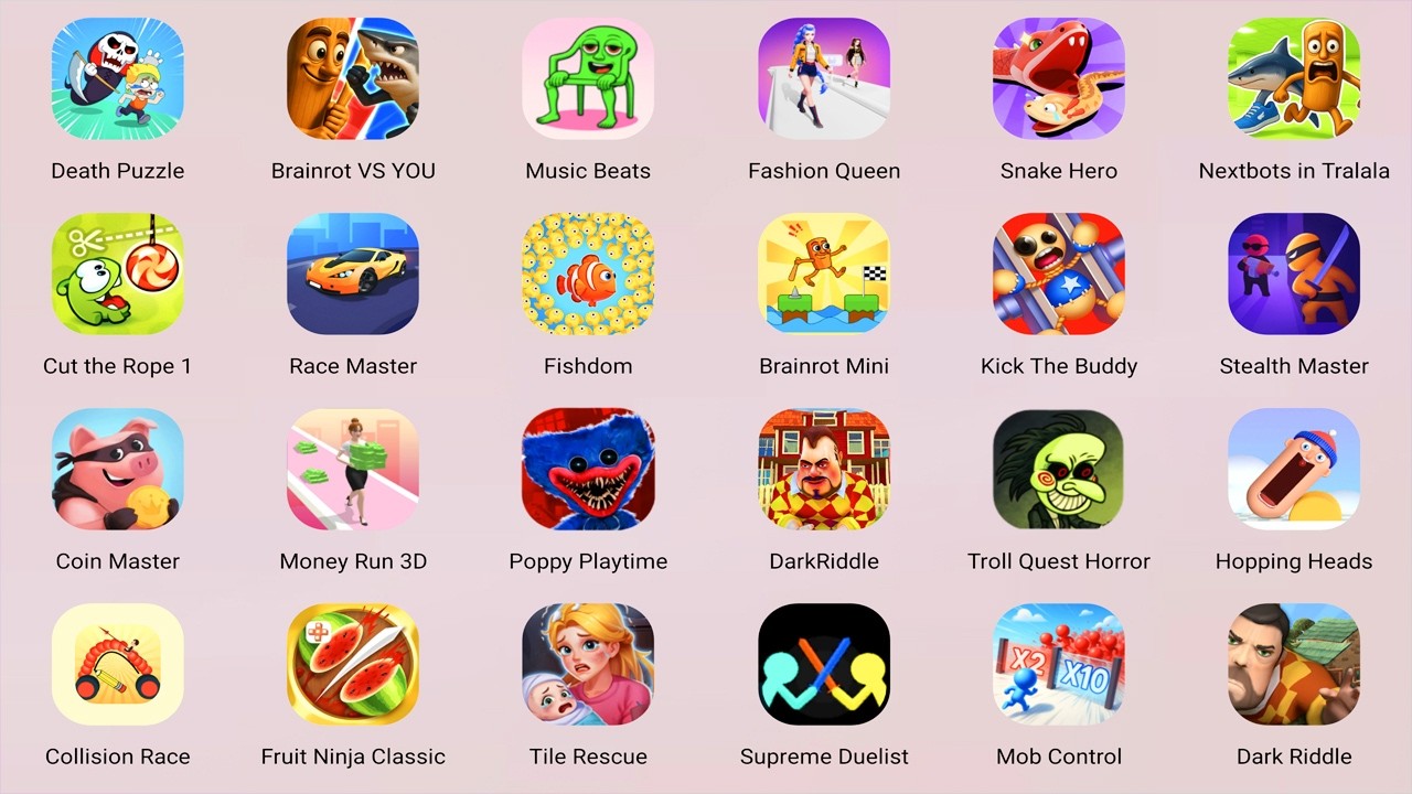 Roblox,Draw Line To Home,Scary Robber, Nick & Tani, I The One,Stickman Games,Hill Climb 2,Hide Ball,
