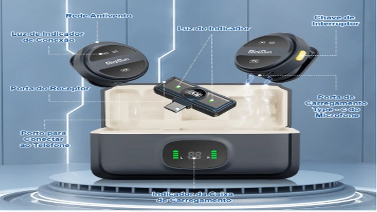 Microfrone Lapela sem fio botão MINIMEM MM-Q8TC2 - Recomendo