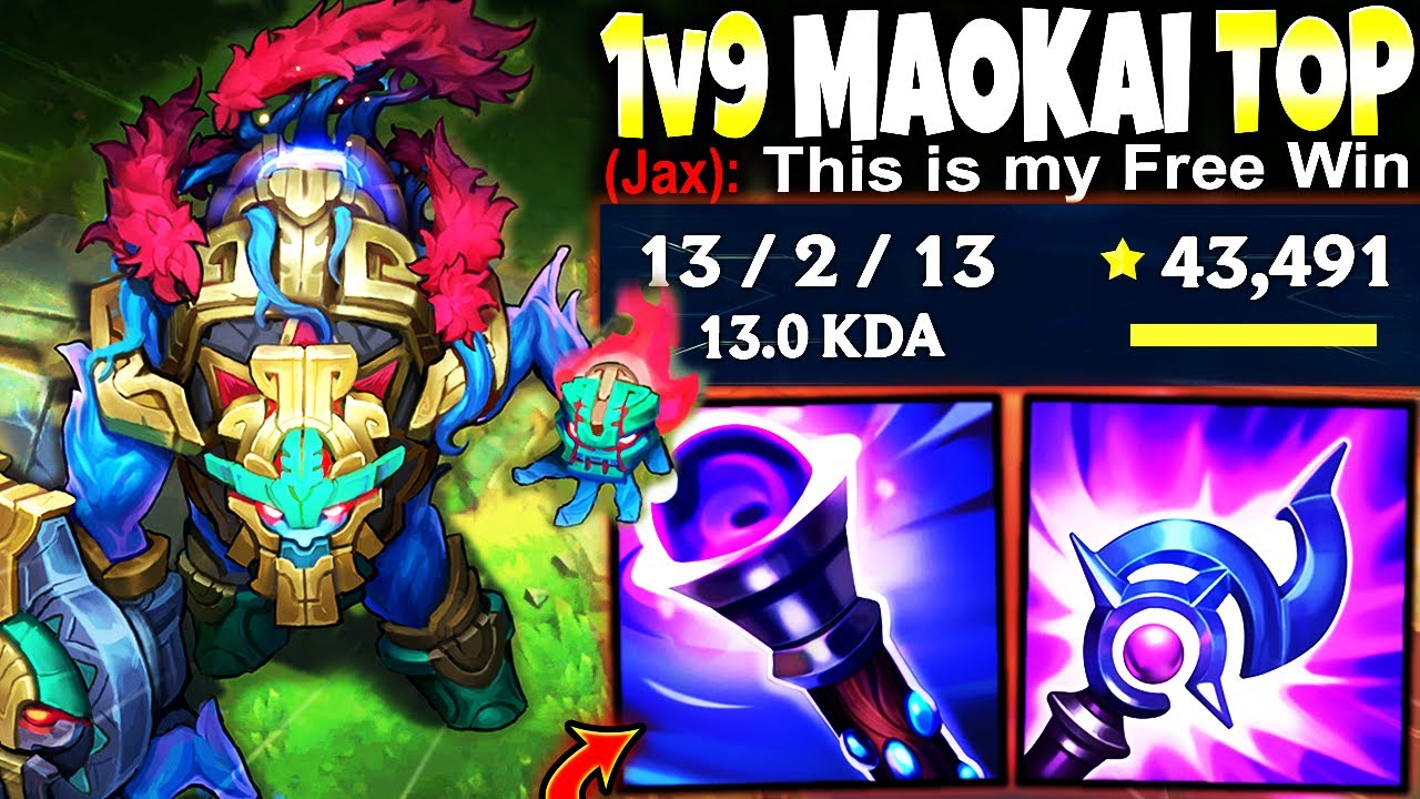Jax thought he could WIN EASY My AP PEN MAOKAI Season 13 1v9 Build 🔥 LoL Top Maokai s13 Gameplay