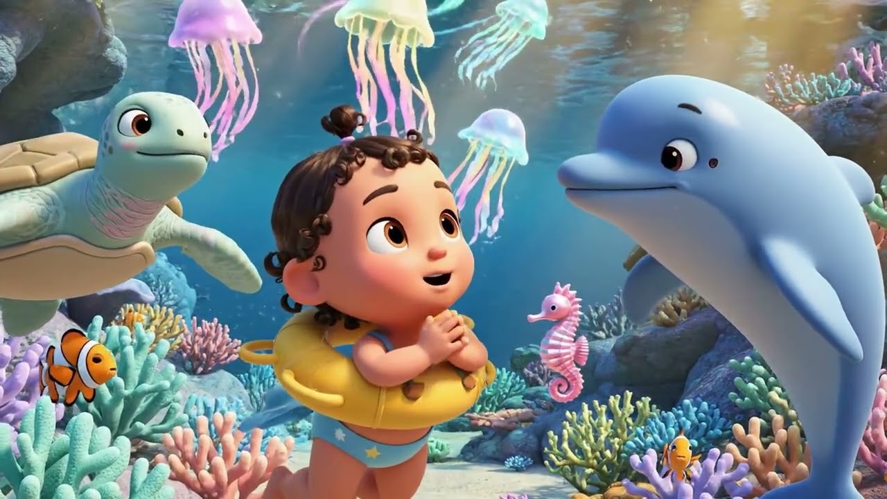 Ocean Adventure with Baby 🐬 | Cute Sea Animals & Relaxing Kids Animation (4K)