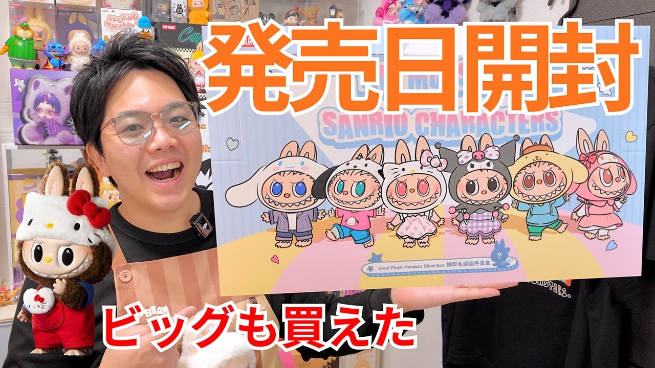 【発売日開封】朝から並んでラブブ×サンリオ買えた！ビッグキティも同時開封(ポップマート)