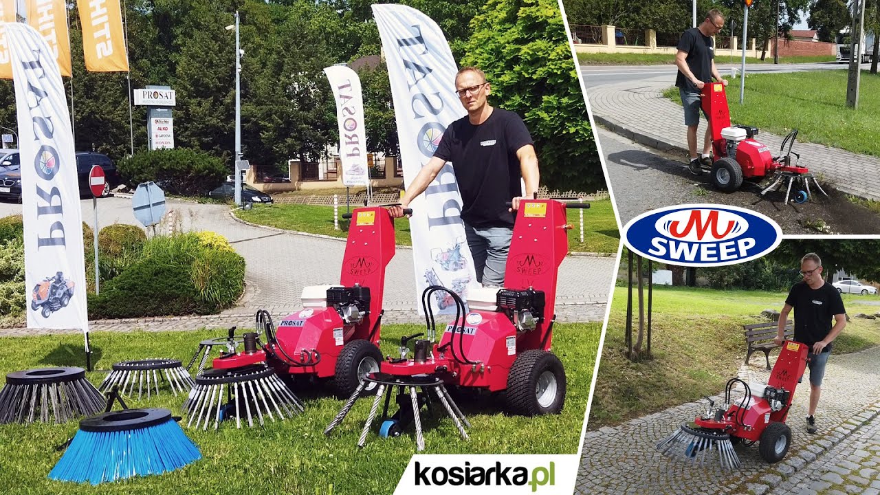 M-Sweep - Maszyna Spalinowa z Napędem do Usuwania Chwastów Mchu Czyszczenia Kostki