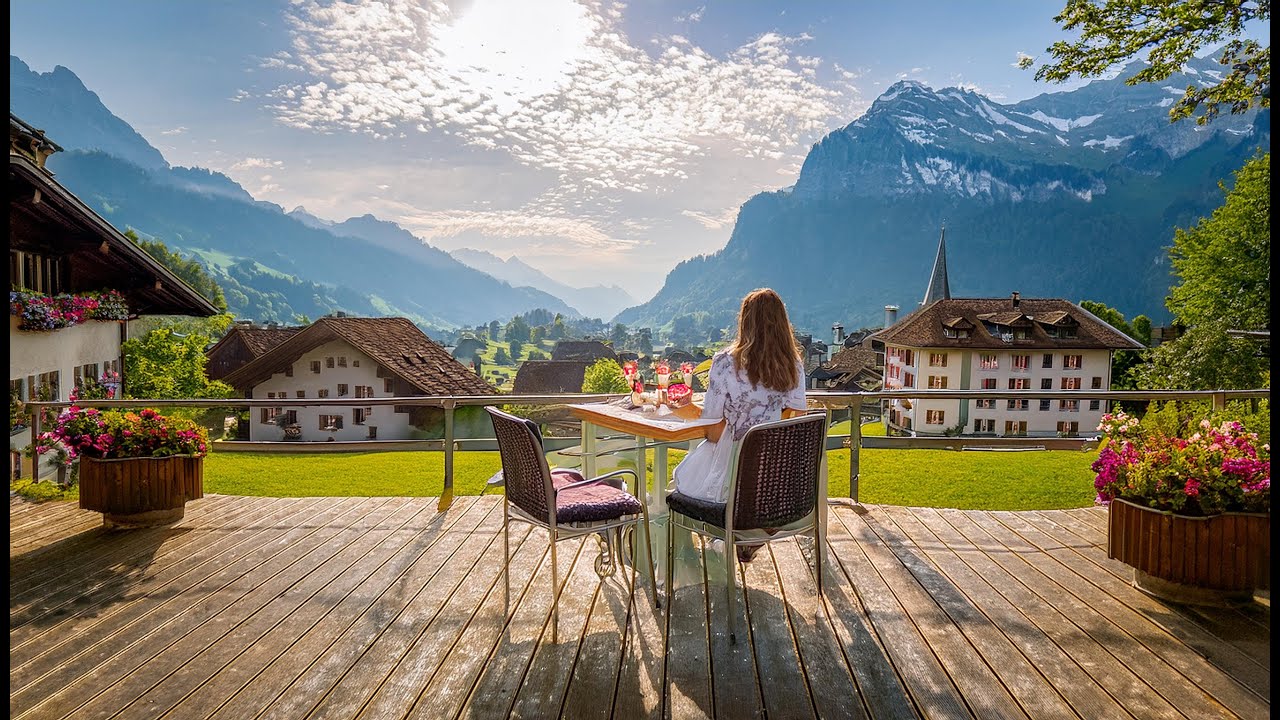 Merligen, Switzerland 🇨🇭Walking tour 4k A paradise on Earth 🇨🇭