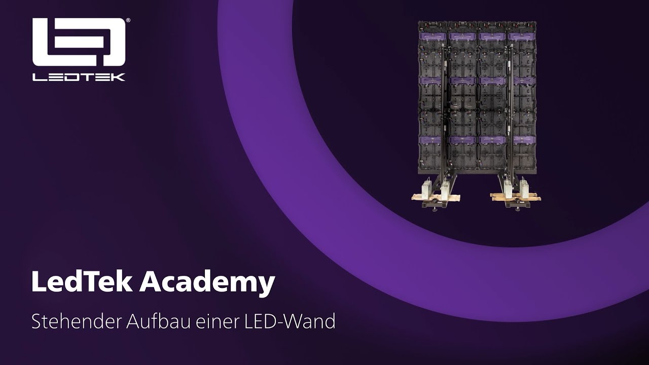 Stehender Aufbau einer LED-Wand