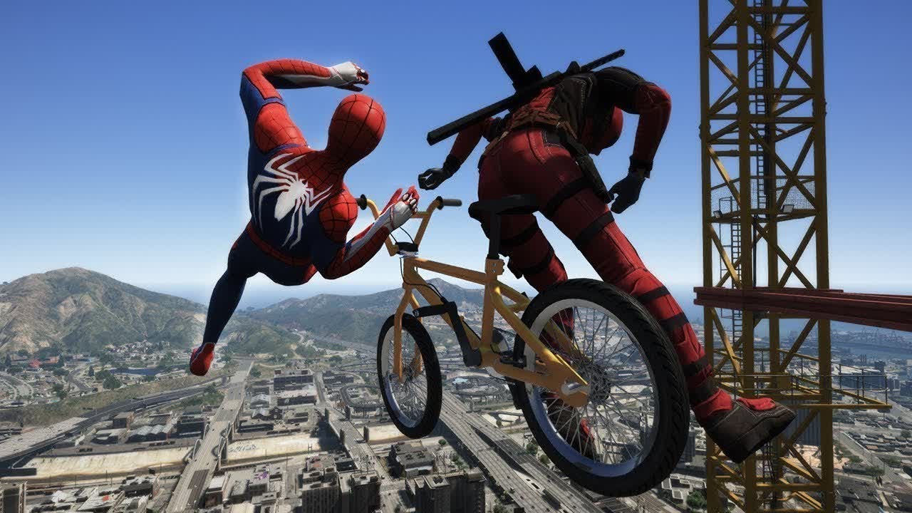 GTA 5 SPIDERMAN vs DEADPOOL Ragdolls #3 (Jumps,Falls,Fails) Superheroes