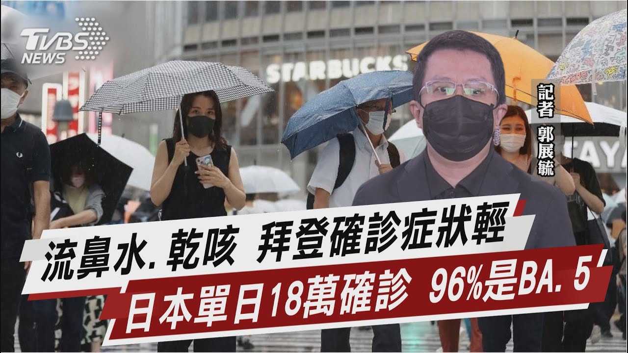 流鼻水.乾咳 拜登確診症狀輕 日本單日18萬確診 96%是BA.5｜TVBS新聞