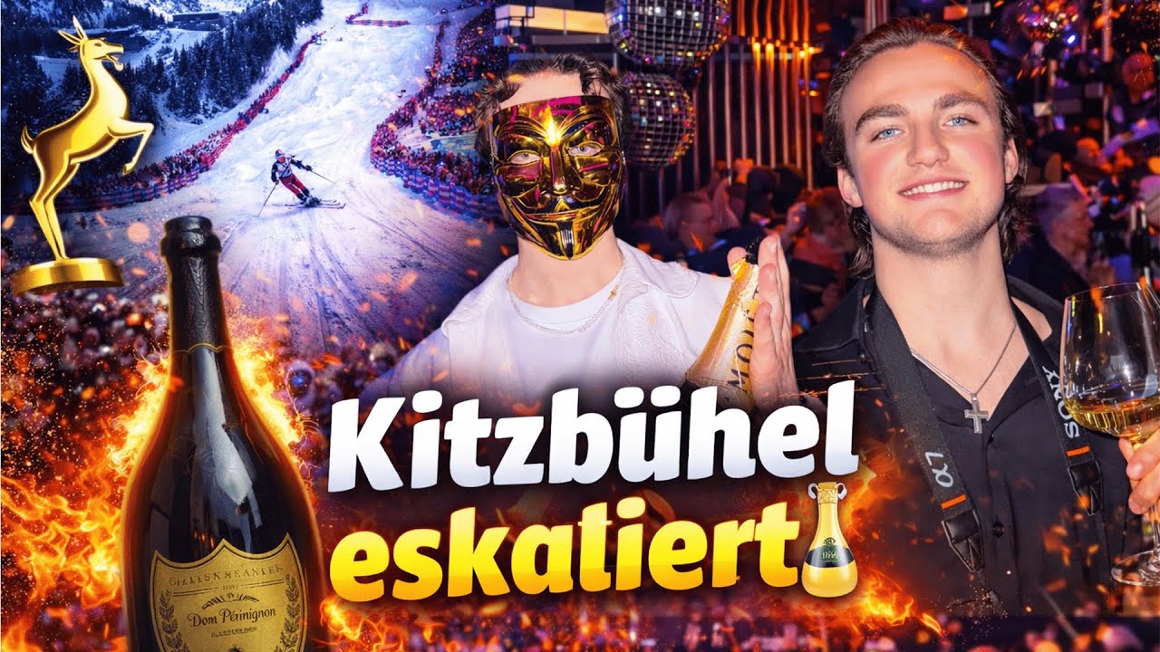 Hahnenkamm in Kitzbühel⛷️🇦🇹die Party eskaliert komplett!🍾😱