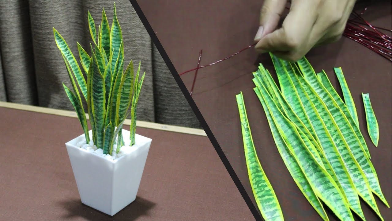 DIY Artificial Snake Plant | How to make Indoor Plant