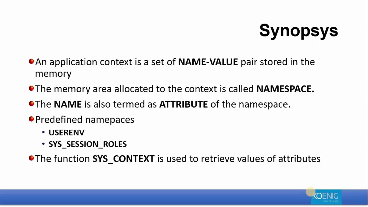 Oracle 12c  Application Context