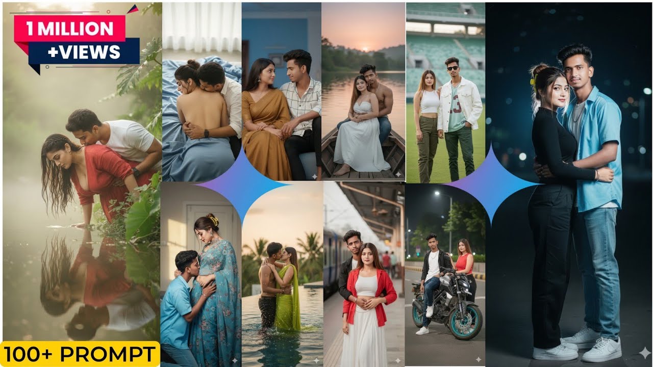 Instagram trending 👀 couple photo prompt 2026 । How to couple kissing prompt ✨ 