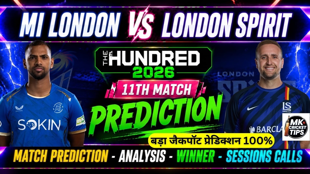 Mens 100 Balls 2026 12th Match Mi London Vs London Spirit Prediction | Today Hundred MIL Vs LS Tips