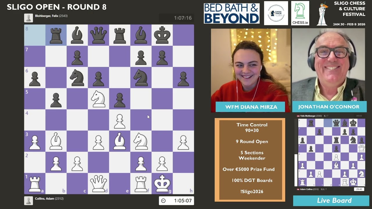 Sligo Chess Festival Round 8 !Sligo2026, 7 Feb 2026