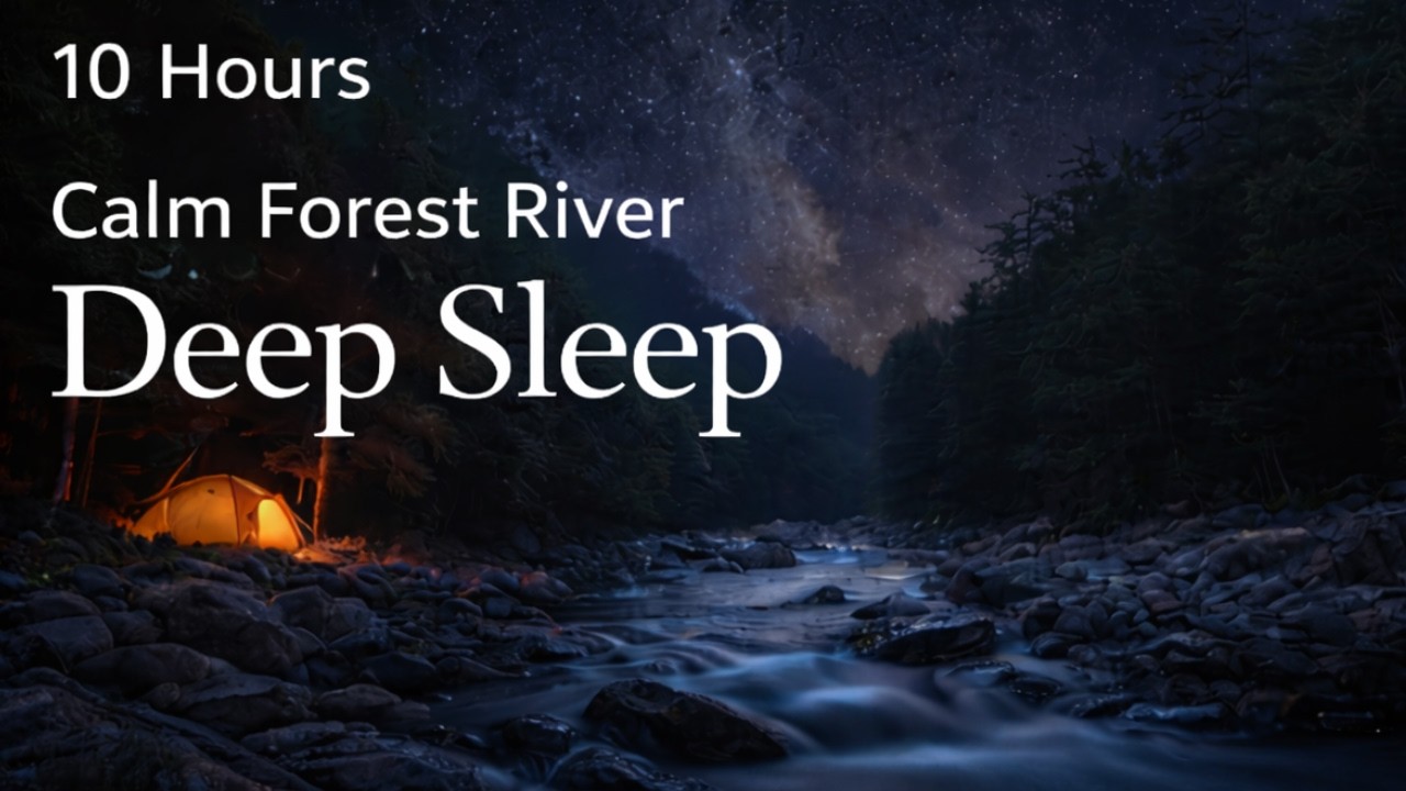 3AM Deep Sleep 🌙 Quiet Forest River Camping • 10 Hours (No Talking)