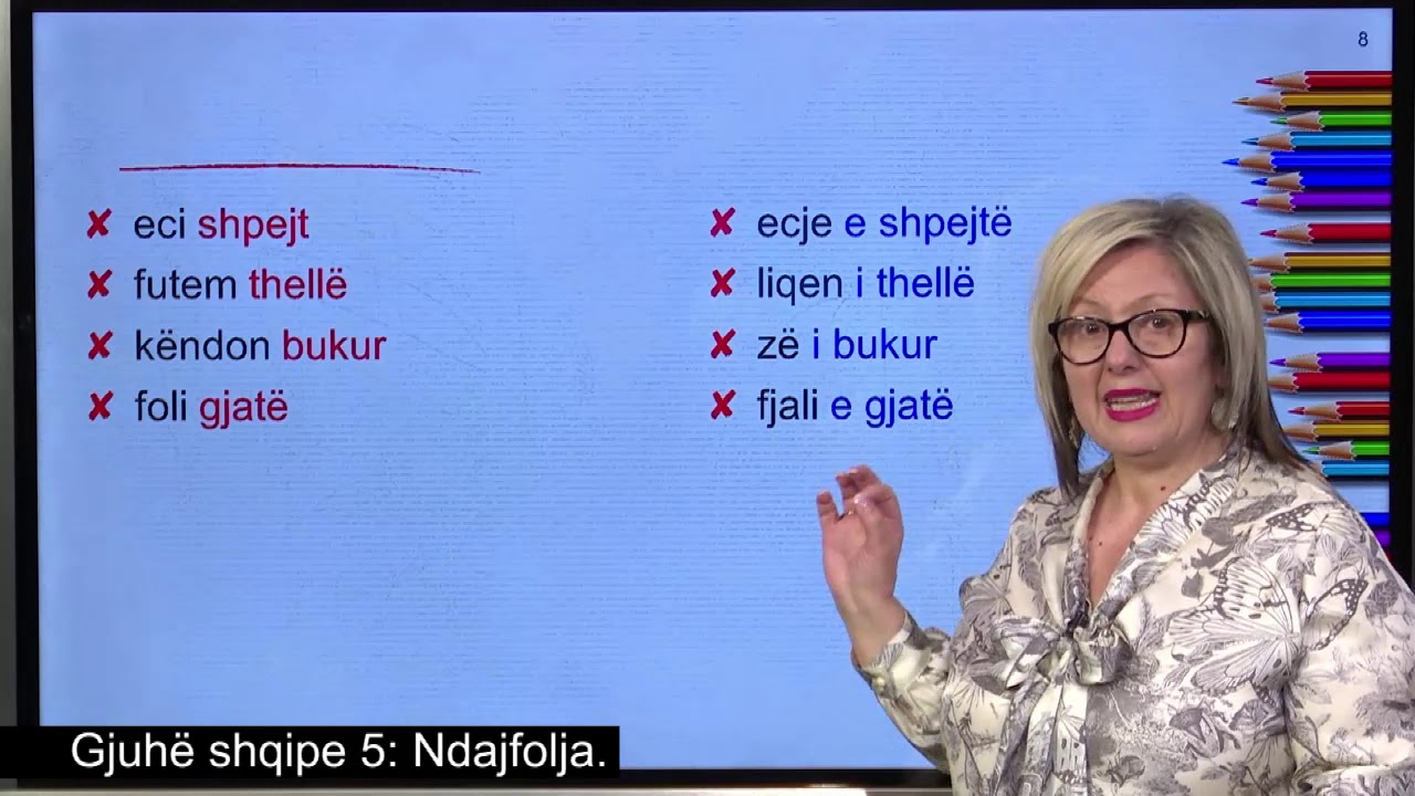 Gjuhë shqipe 5 - Ndajfolja.