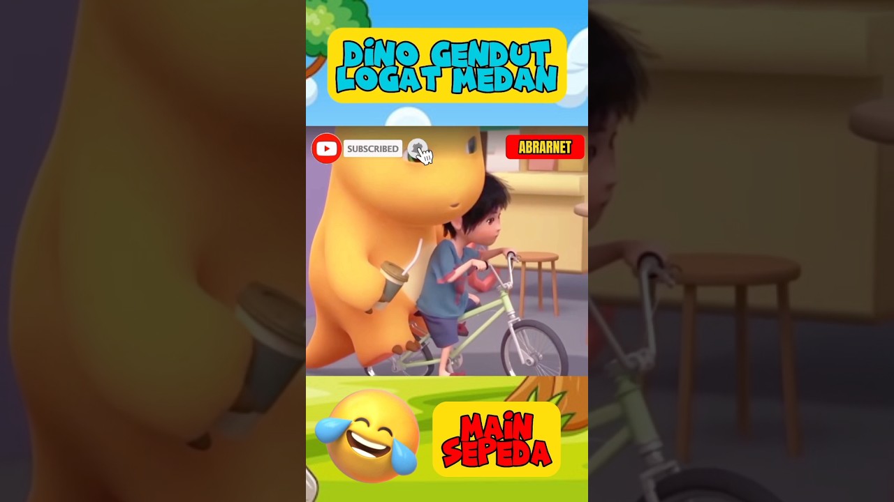 Naik Sepeda | Dino Gendut Logat Medan | Dino Kuning Lucu #gentong  #dinokuning #nailong #animasianak