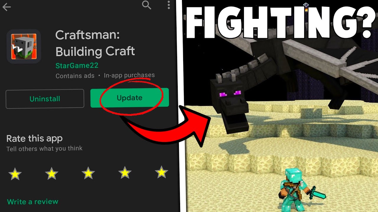 Can We FINALLY FIGHT ENDER DRAGON in Craftsman UPDATE - Craftsman Building Craft