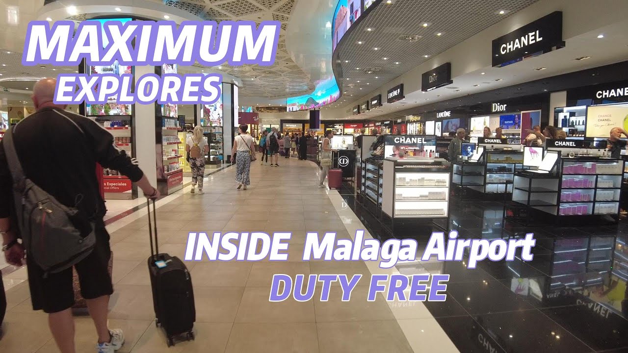 Inside  Malaga Airport  Spain   // Duty free // terminal walk tour