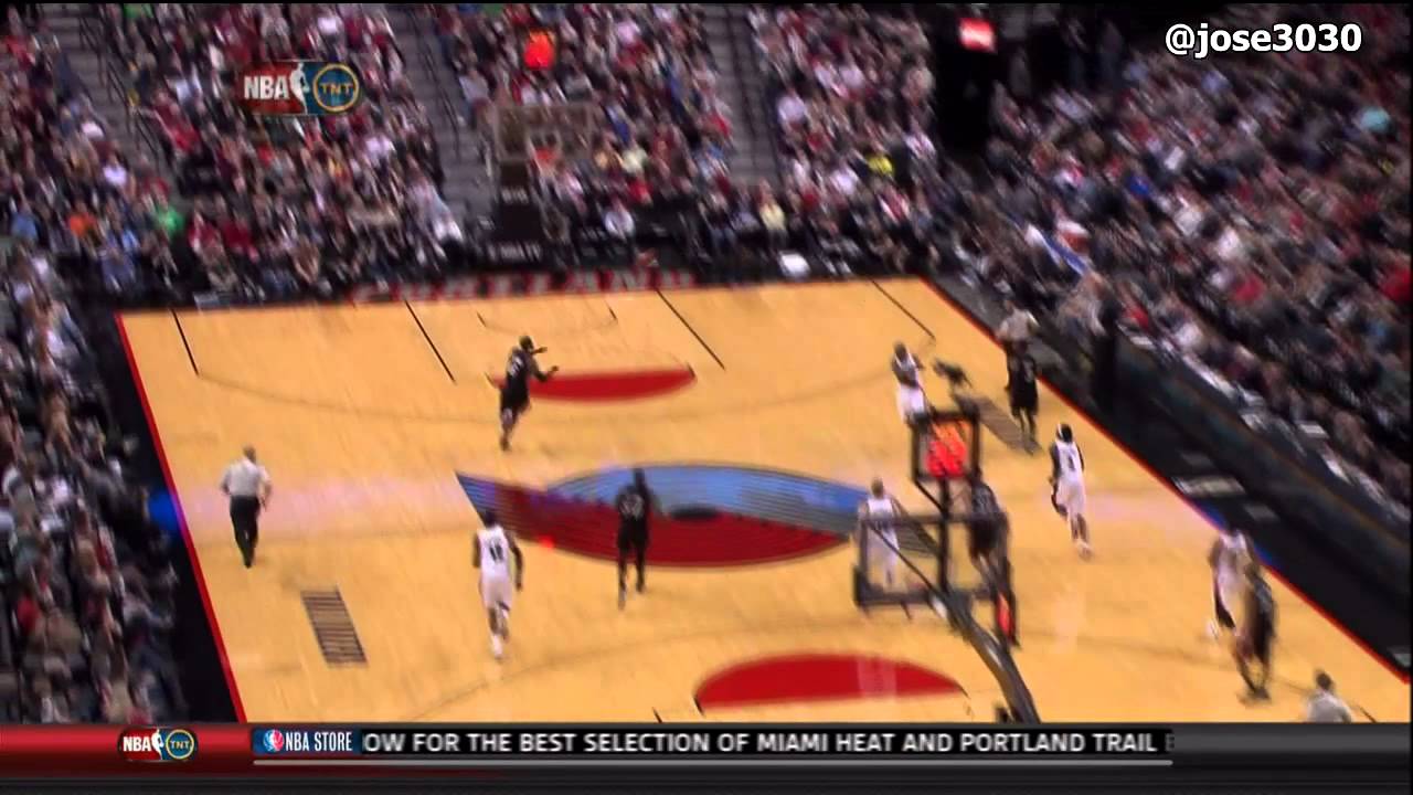 LeBron James Fast Break Dunk - Heat @ Blazers 3/2/2012