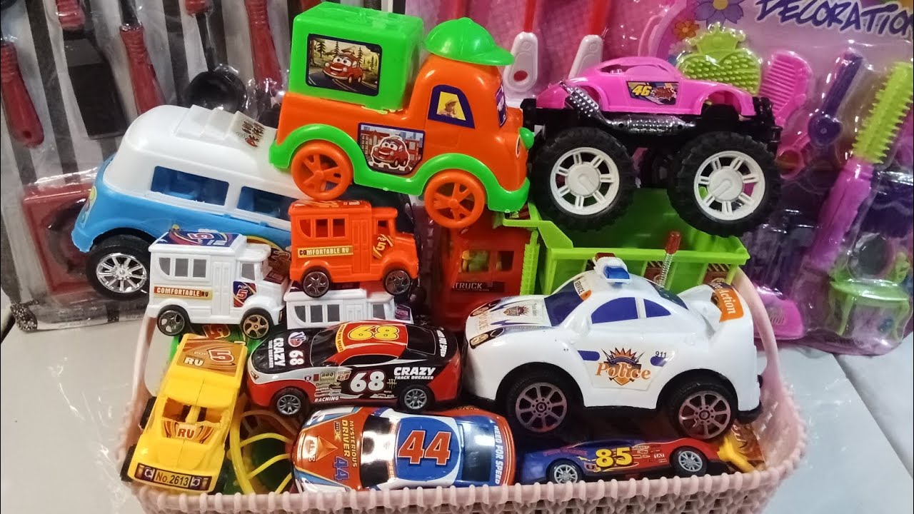 4:39 Minutes Satisfying unboxing | kitchen set Police Car Bus truck ASMR video 