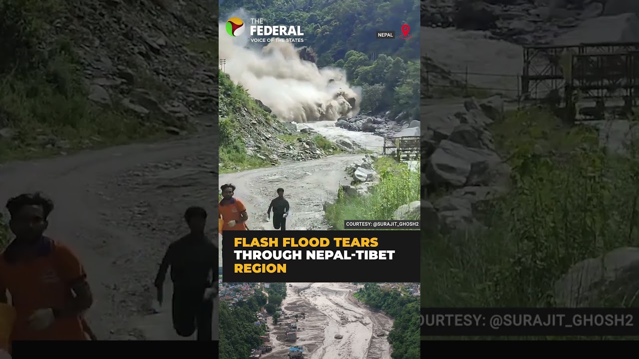 Nepal floods: People run for their lives | #shorts