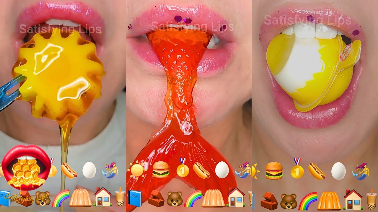 Emoji Food Challenge Satisfying ASMR Mouth Sounds Mukbang